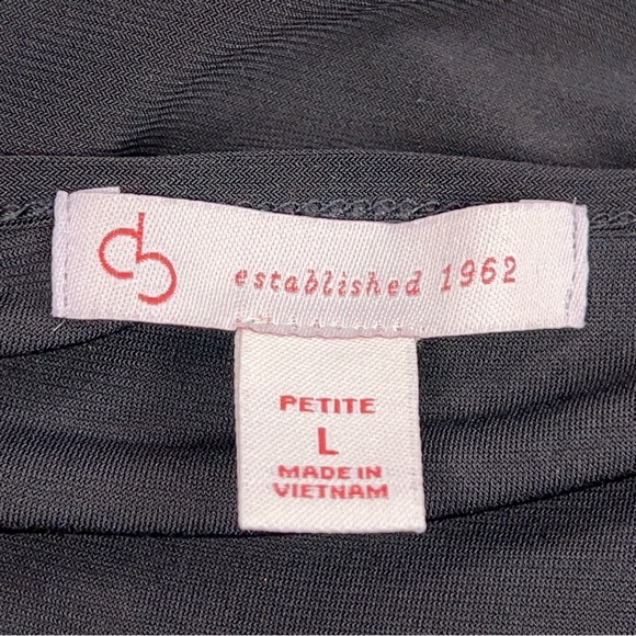 Petite Large Dressbarn Black Ivory Mesh Lace Front Sleeveless Top Keyhole Neck - Picture 11 of 13